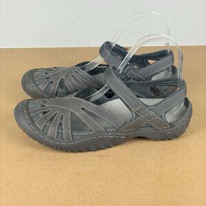 Jambu J Sport Poppy Sandals Womens 7 Gray Closed Toe Adjustable Strap